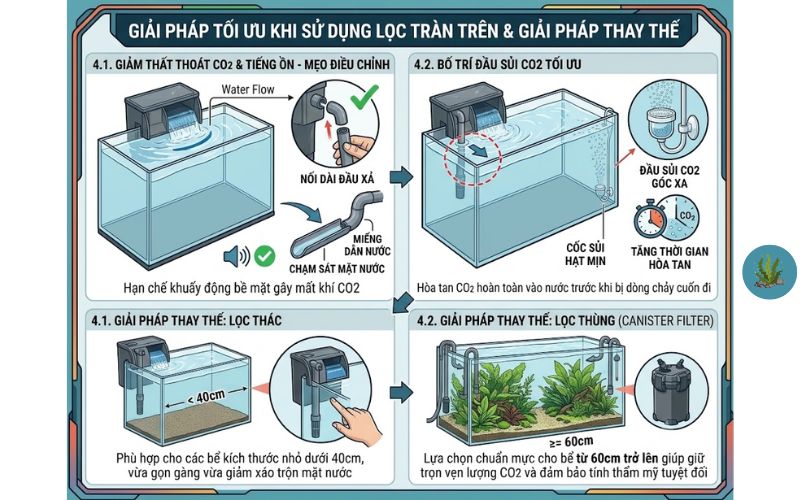 Có nên dùng lọc tràn trên cho bể thủy sinh
