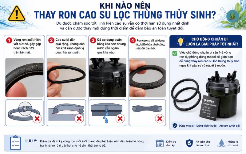 Lọc thùng bị rò rỉ nước ở ron cao su