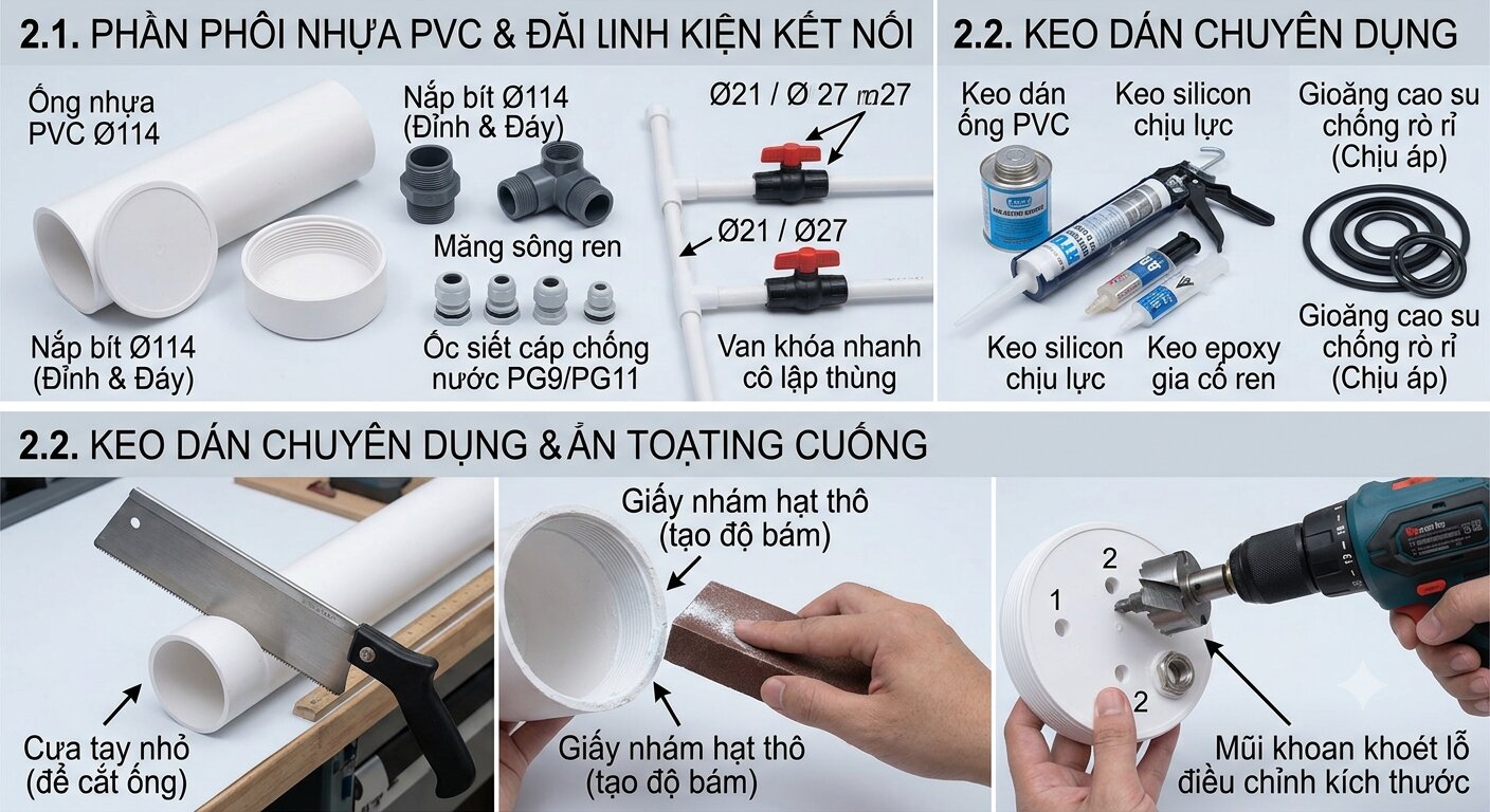 tự chế lọc thùng PVC phi 114